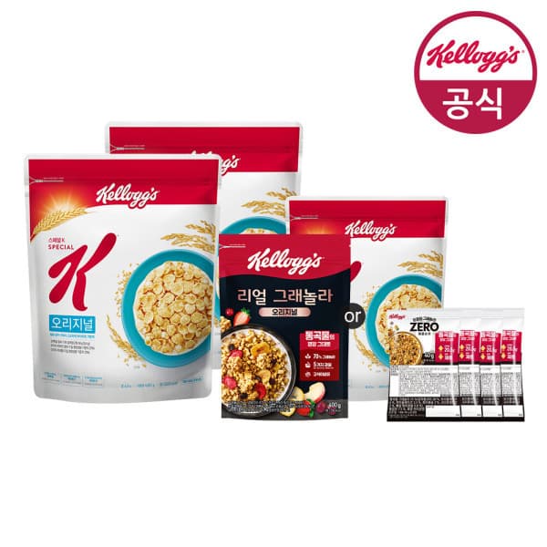 스페셜K 480g x 2개 + 리얼그래놀라 400g 또는 스페셜K 480g 택 1 + 제로슈거 160g