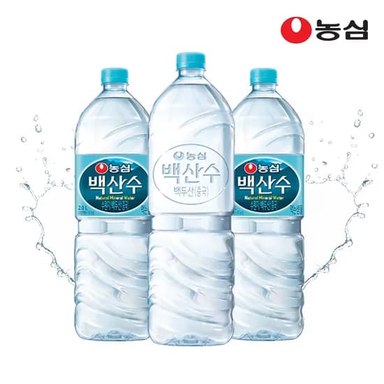 백산수 2L 유라벨 12병 무라벨 12병