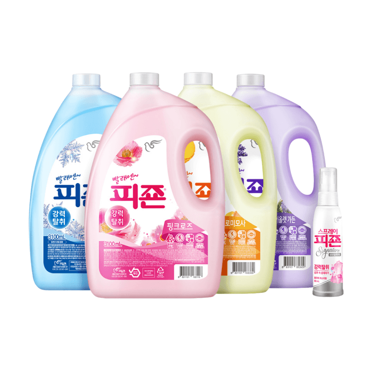 카카오 피죤 섬유유연제 강력탈취 3.1L 4개, 섬유탈취제 80ml 증정