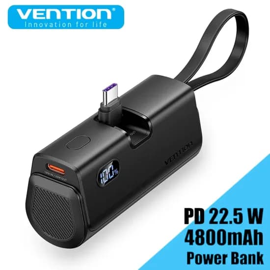 Vention 미니 보조배터리 4800mAh 22.5W USB-C PD 고속 충전기