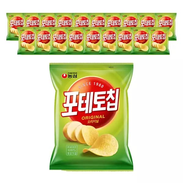 농심 포테토칩 오리지널 60g 20개 (티멤15,610원/무료)