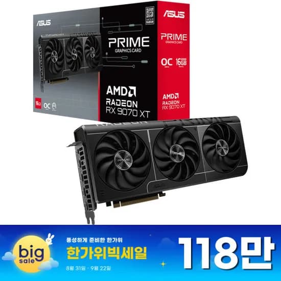 ASUS PRIME 라데온 RX 9070 XT OC D6 16GB