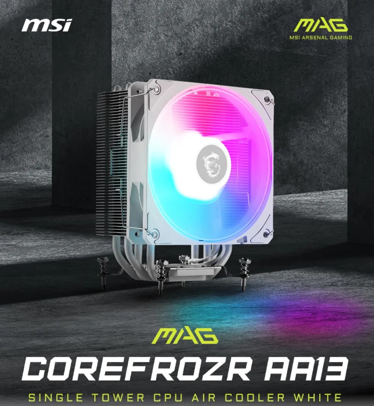 MSI MAG 코어프로저 AA13 ARGB CPU쿨러 화이트