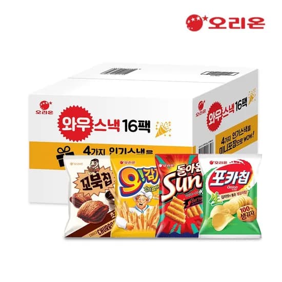 오리온 포꼬오썬 미니스낵팩 30g짜리 총16팩 (페이9,450원)