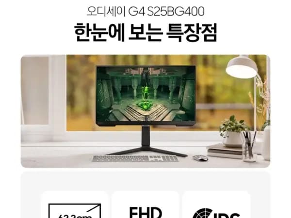 삼성오디세이 25인치 G4 S25BG400모니터(238,960원/무료)
