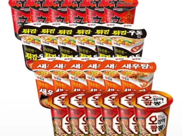 신라면 튀김우동 새우탕 오짬뽕 6입 4개