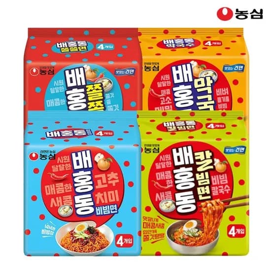 농심 배홍동비빔면 쫄쫄면 8입+8입