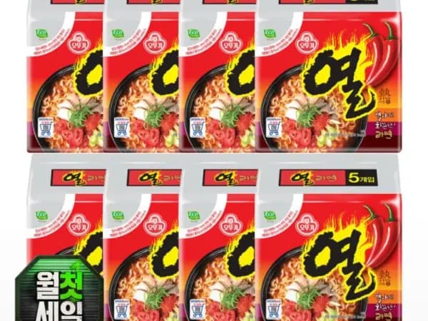오뚜기 열라면 멀티팩(5개입) x 8팩 (19,950원/무료)