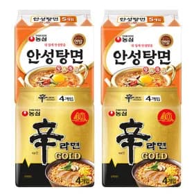 농심 신라면 골드 8개+안성탕면 10개 (12,990원/무료)