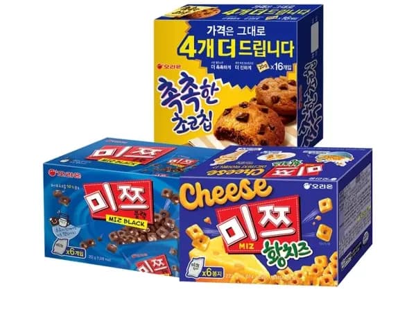 미쯔황치즈6p+미쯔6p+촉촉한초코칩16p/11,600원