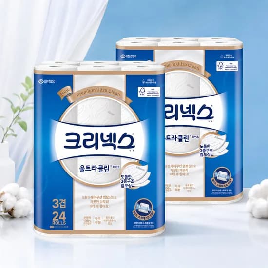 크리넥스 울트라클린 25m,24롤 4팩 (42,120원)