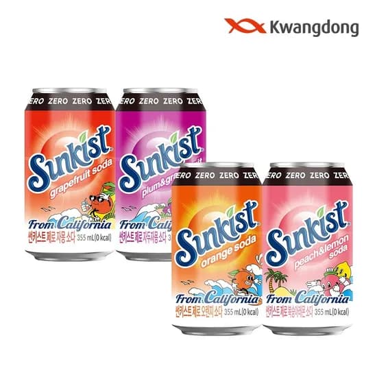 썬키스트 제로 소다 355ml 24+24개 (21,110원/무료)