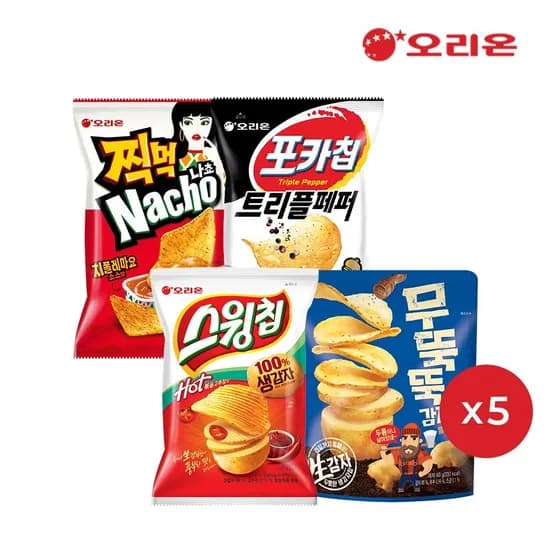 찍먹나쵸+포카칩트리플페퍼+무뚝뚝+스윙칩 총20봉/페이20,920원