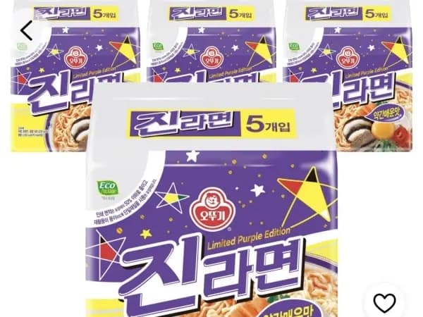 오뚜기 진라면 약간매운맛 120g, 20개 (9,900원/와우무료)
