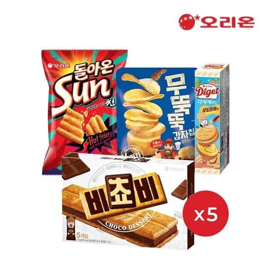 비쵸비+무뚝뚝감자칩+다이제샌드우도땅콩+썬 총20개(페이26,070원)