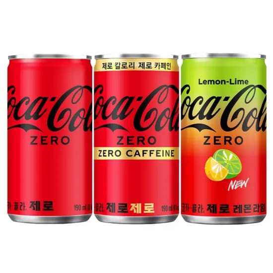 코카콜라 제로 음료 190ml 모음 60캔 22,500원