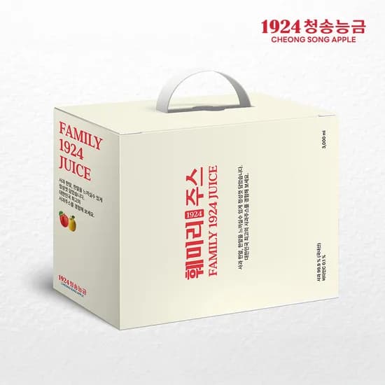 훼미리 청송 100% 대용량 사과주스 3L (2개단위 구매가능)(업체별도 무료배송)
