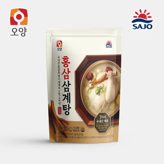 오양 홍삼 삼계탕 800g (4팩이상 구매가능)(업체별도 무료배송)