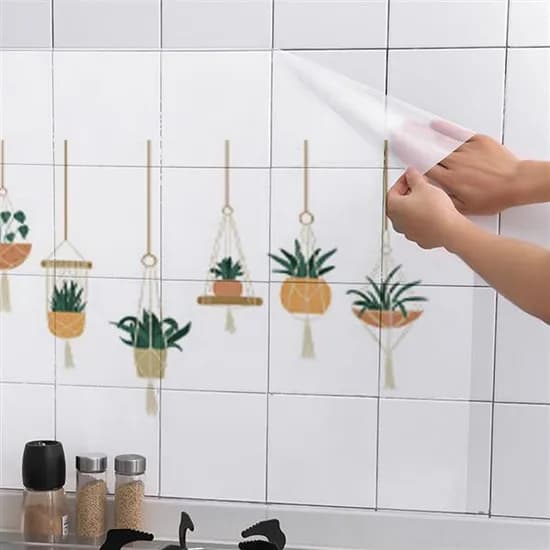 디에이치트레이딩 주방 인테리어 시트 60 x 90 cm 초록 화분 1개
