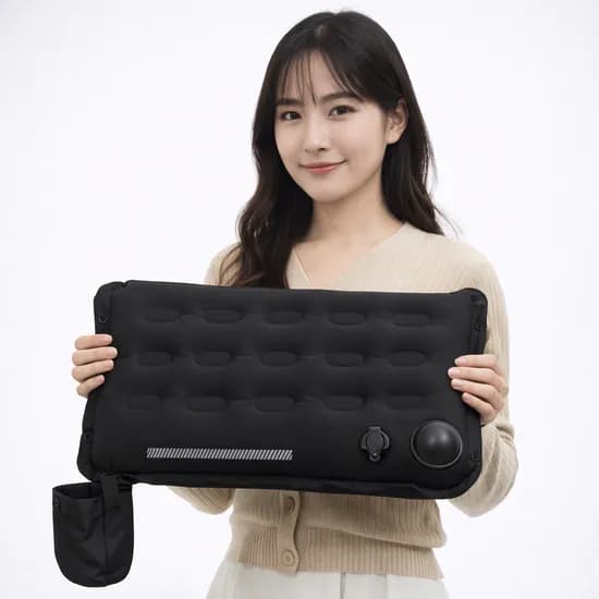 초경량 휴대용 에어 공기 방석 쿠션 매트, 블랙