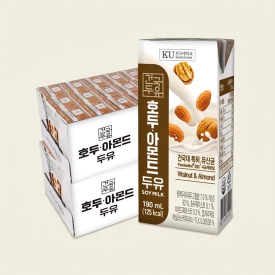 건국유업 호두아몬드 두유 190ml 48개