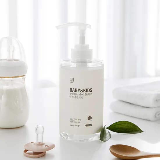 살림백서 베이비앤키즈 젖병세정제 주방세제 무향 500ml 4개