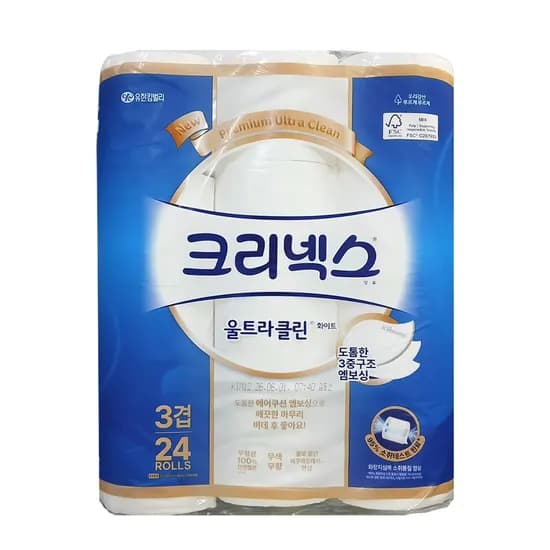 크리넥스 울트라클린 3겹 25m 24롤 2팩 30,380원