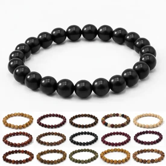 프리미엄 나무 염주 팔찌 흑단 6mm 5,400원
