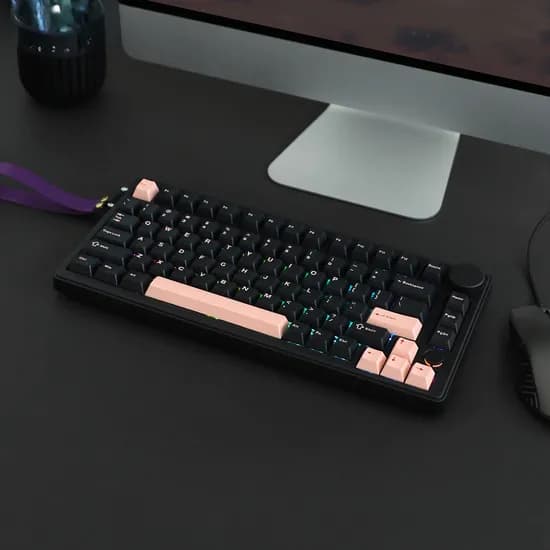 COX CQK81 VIA 엣지 LED&노브 3MODE 유무선 기계식 키보드, Carda 조약돌축, 블랙, 제조사축, 1개