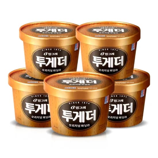 빙그레 투게더, 900ml, 바닐라, 5개