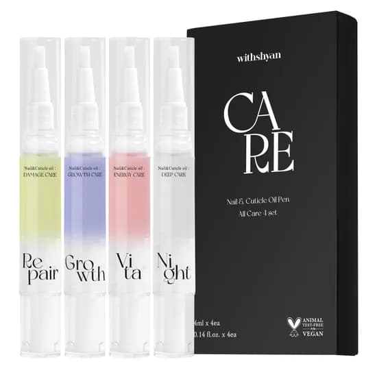 위드샨 네일 & 큐티클 오일펜, 올 케어 세트, 4ml x 4개, 1박스