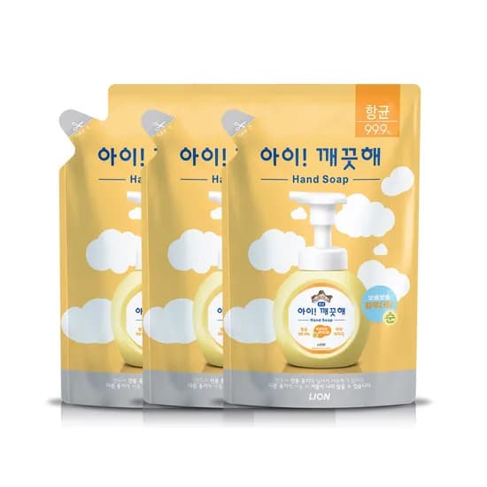 아이 깨끗해 핸드워시 리필, 순, 450ml, 3개