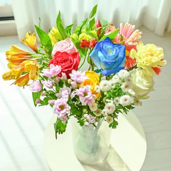 아르띠콜로 생화 꽃택배 레인보우 10개