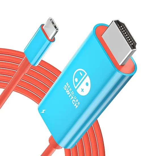 베이직기어 닌텐도 스위치2 PD100W 미니독 HDMI 케이블, 블루, 1개 + 레드, 1개