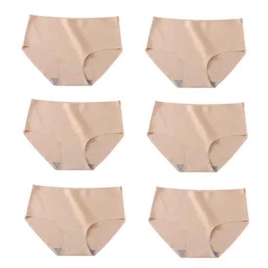 심리스 팬티 심플 무봉제 라인, 스킨, 2XL, 6개