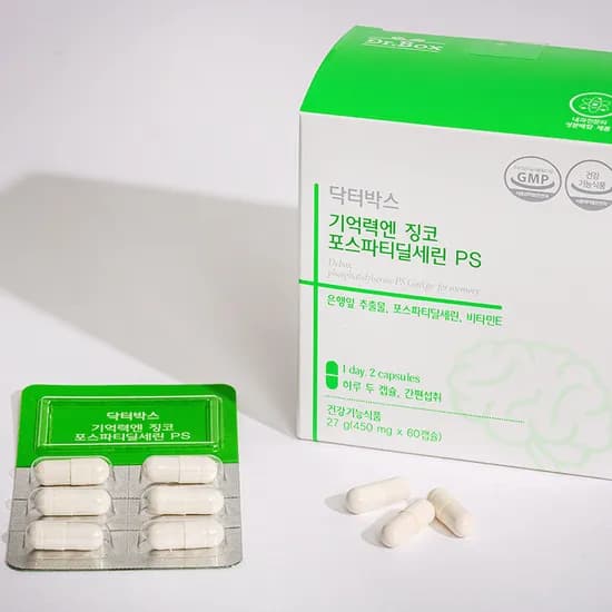 닥터박스 기억력엔 징코 포스파티딜세린 PS, 450mg, 60캡슐, 1개