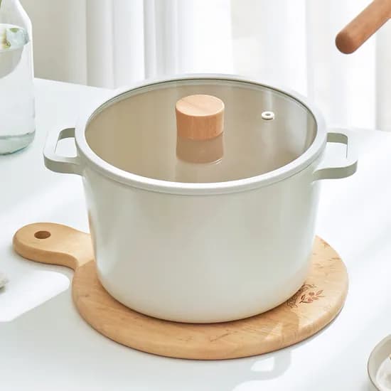 클리나 루아 IH 인덕션 주물 곰솥 전골 냄비 베이지 22cm 1개