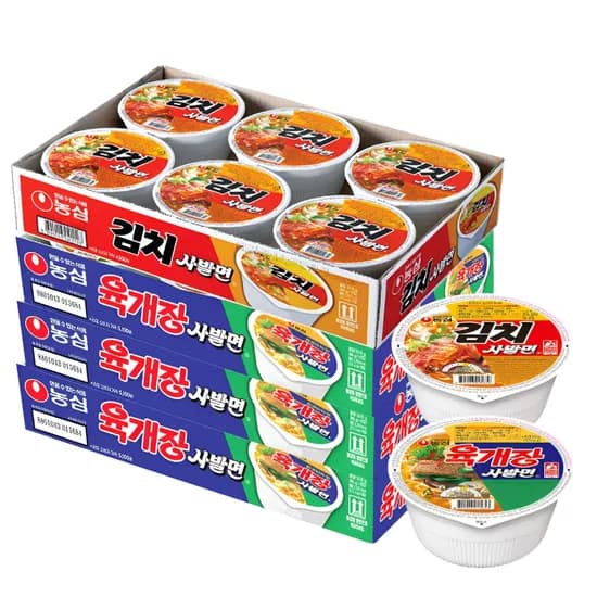 농심 육개장사발면 86g 18개 + 김치사발면 86g 6개, 1세트
