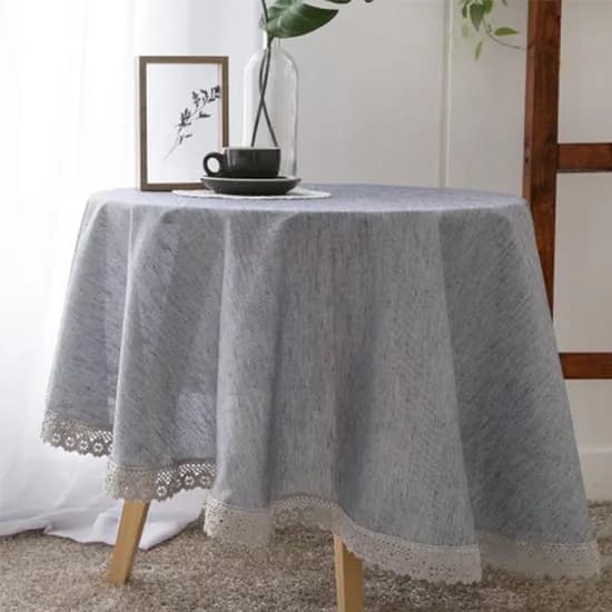 까사베르데 에블린 선염면 식탁보 블루 그레이 원형 130cm 1개