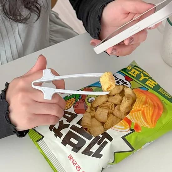 더홈스 손가락 과자 집게 젓가락, 화이트, 젓가락+휴대용케이스, 1개