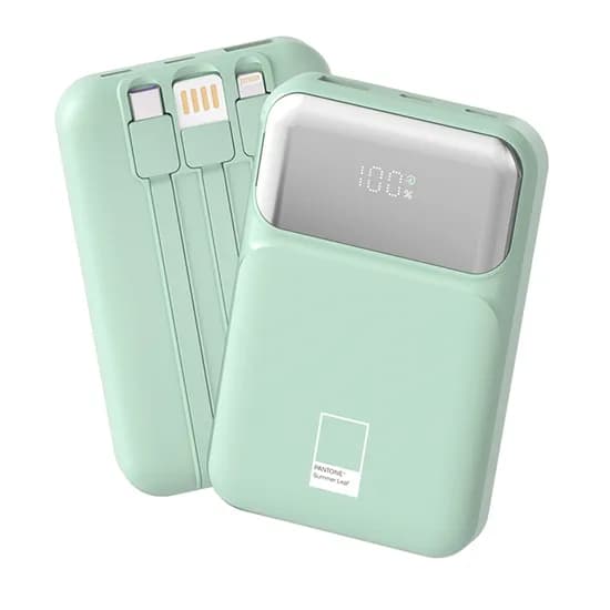 팬톤 이어맥 빌트인 케이블 보조배터리 PD 22.5W 10000mAh 그린 PGB-20
