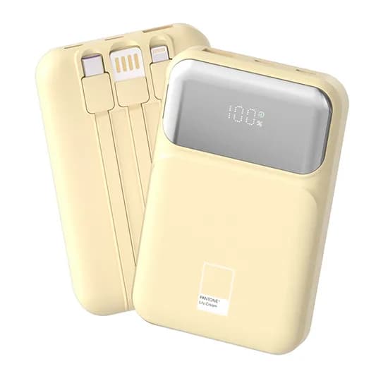 팬톤 이어맥 빌트인 케이블 보조배터리 PD 22.5W 10000mAh, 옐로우, PGB-20