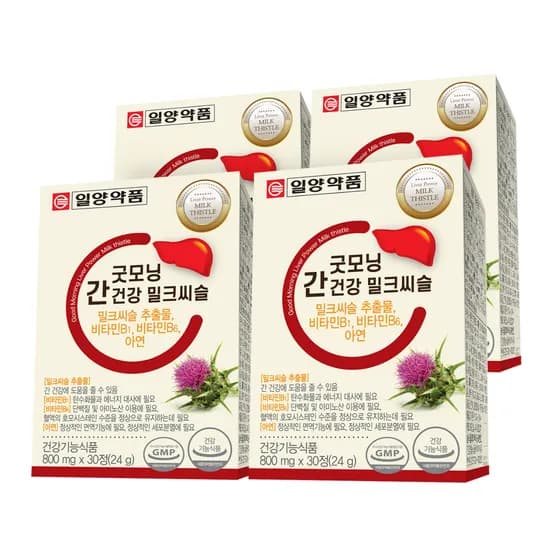 일양약품 굿모닝 간건강 밀크씨슬 800mg 30정 4박스