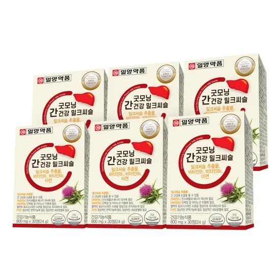 일양약품 굿모닝 간건강 밀크씨슬 800mg 30정 6박스