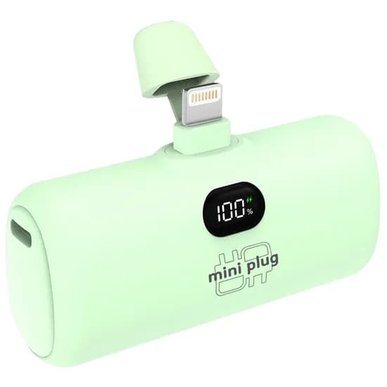 미니플러그 도킹형 미니 보조배터리 EB612, 5000mAh, 8핀, 그린, 1개