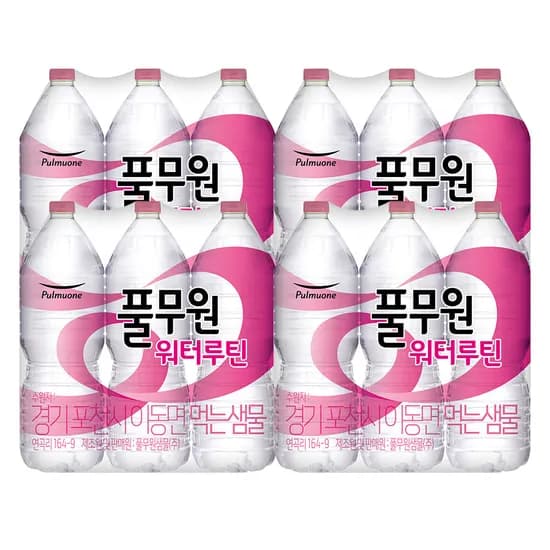 풀무원 워터루틴, 무라벨, 2L, 24개