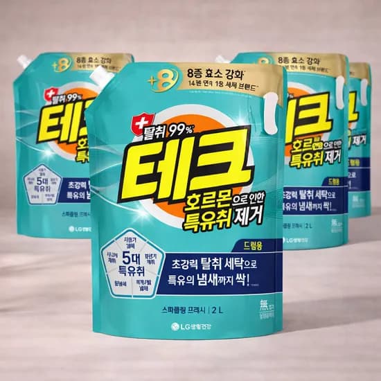테크 호르몬 특유취 제거 액체세제 일반 리필 4개 2L
