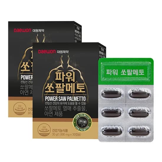 대원제약 파워 쏘팔메토, 1,000mg, 30캡슐, 2박스
