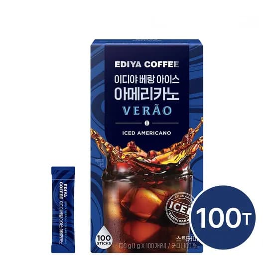 이디야커피 이디야베랑 아이스 아메리카노, 100개입, 1개