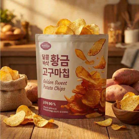 로마나 달콤 바삭 황금 고구마칩, 320g, 4개